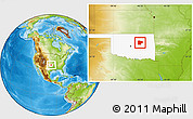 Physical Location Map of Creek County, highlighted parent region