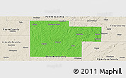 Political Panoramic Map of Creek County, shaded relief outside