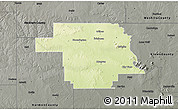 Physical 3D Map of Greer County, darken, semi-desaturated