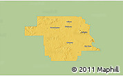 Savanna Style 3D Map of Greer County, single color outside