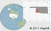 Savanna Style Location Map of Greer County, highlighted country, highlighted parent region, hill shading
