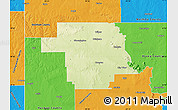 Physical Map of Greer County, political outside