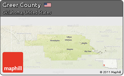 Physical Panoramic Map of Greer County, lighten