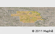 Satellite Panoramic Map of Greer County, semi-desaturated