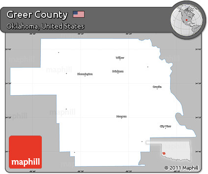 Gray Simple Map of Greer County, single color outside