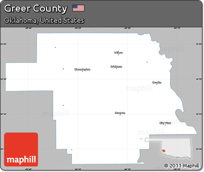Gray Simple Map of Greer County, single color outside