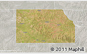 Satellite 3D Map of Harper County, lighten, semi-desaturated