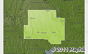 Physical Map of Johnston County, darken