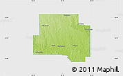 Physical Map of Johnston County, single color outside