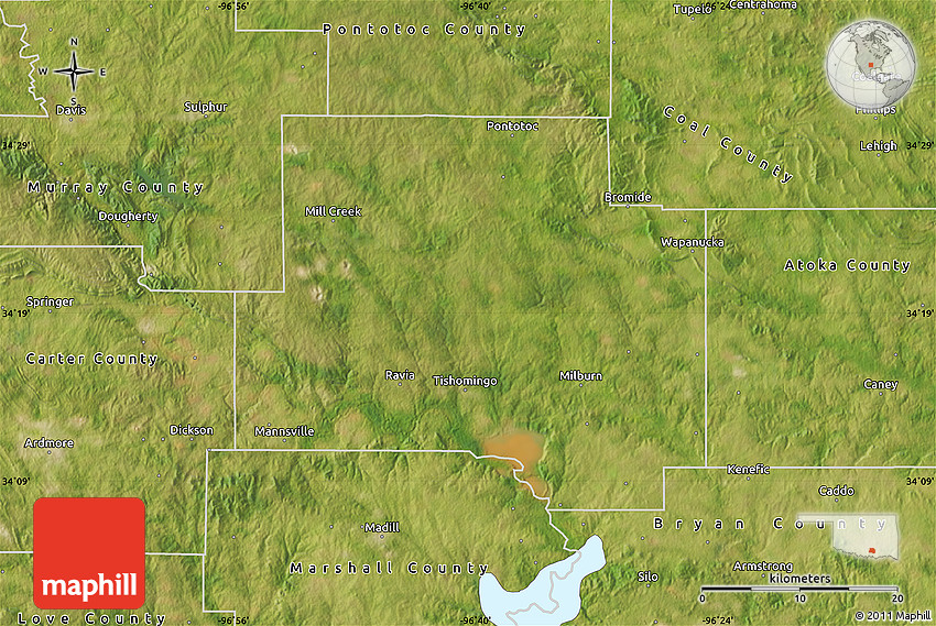 Satellite Map of Johnston County