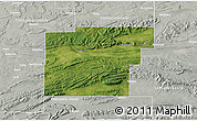 Satellite 3D Map of Latimer County, lighten, semi-desaturated