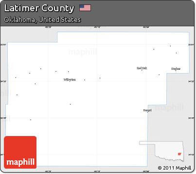 Silver Style Simple Map of Latimer County, single color outside