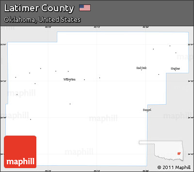 Silver Style Simple Map of Latimer County, single color outside