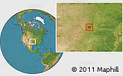 Satellite Location Map of Lincoln County