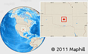 Shaded Relief Location Map of Lincoln County