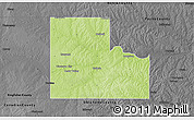 Physical 3D Map of Logan County, darken, desaturated