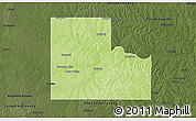 Physical 3D Map of Logan County, darken