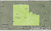 Physical 3D Map of Logan County, darken, semi-desaturated