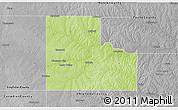 Physical 3D Map of Logan County, desaturated