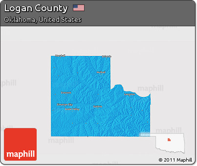 Political 3D Map of Logan County, cropped outside