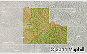 Satellite 3D Map of Logan County, lighten, semi-desaturated