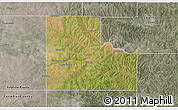 Satellite 3D Map of Logan County, semi-desaturated
