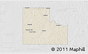 Shaded Relief 3D Map of Logan County, lighten, desaturated