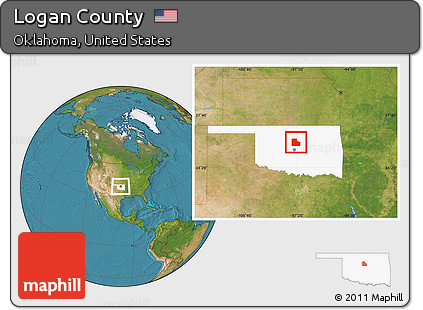 Satellite Location Map of Logan County, highlighted parent region