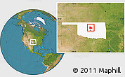 Satellite Location Map of Logan County, highlighted parent region