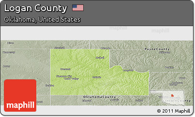 Physical Panoramic Map of Logan County, semi-desaturated