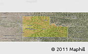 Satellite Panoramic Map of Logan County, semi-desaturated