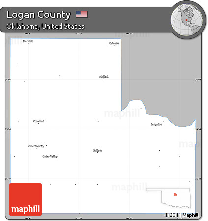 Gray Simple Map of Logan County, single color outside
