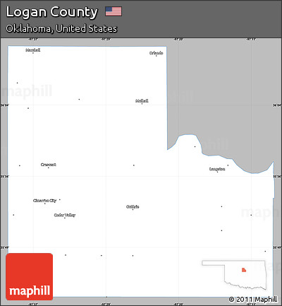 Gray Simple Map of Logan County, single color outside