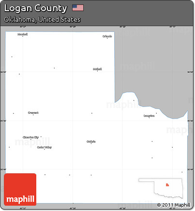 Gray Simple Map of Logan County, single color outside