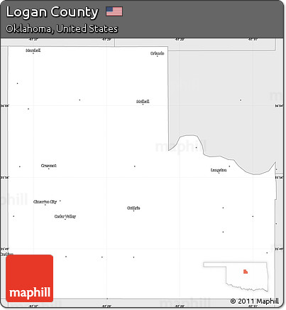 Silver Style Simple Map of Logan County