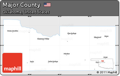 Silver Style Simple Map of Major County, single color outside