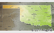 Physical Map of Oklahoma, darken, semi-desaturated