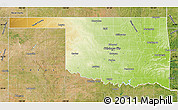 Physical Map of Oklahoma, satellite outside