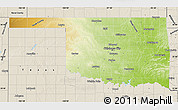 Physical Map of Oklahoma, shaded relief outside