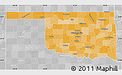 Political Shades Map of Oklahoma, lighten, desaturated