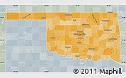 Political Shades Map of Oklahoma, lighten, semi-desaturated