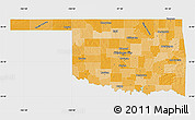 Political Shades Map of Oklahoma, single color outside