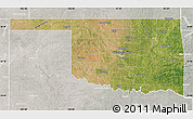 Satellite Map of Oklahoma, lighten, semi-desaturated