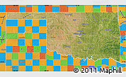 Satellite Map of Oklahoma, political outside