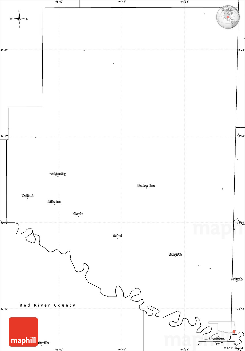 Mccurtain County Oklahoma Map Blank Simple Map Of Mccurtain County