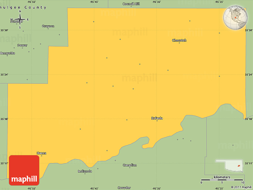 Savanna Style Simple Map of McIntosh County