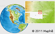 Physical Location Map of Nowata County, highlighted parent region