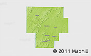 Physical 3D Map of Okmulgee County, single color outside