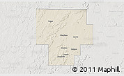 Shaded Relief 3D Map of Okmulgee County, lighten, semi-desaturated