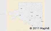 Classic Style 3D Map of Osage County, single color outside